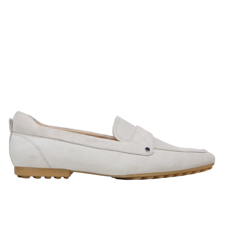 Franco Sarto Light Gray Suede Driving Loafers - Picture 3 of 16